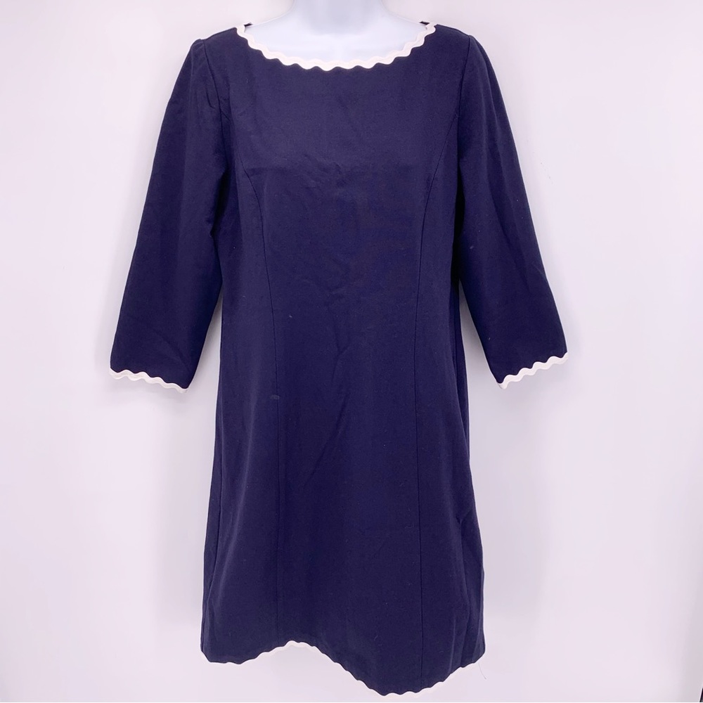 Talbots Navy Blue 3/4 Sleeve Sheath Dress Size 8